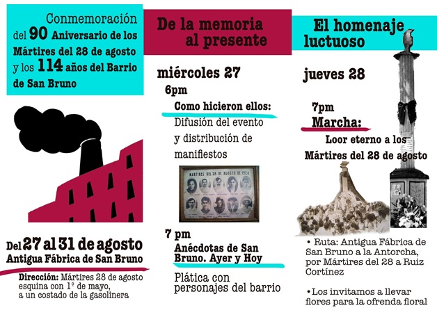 Conmemoración del 90 Aniversario de los Mártires del 28 de agosto y los 114  años del Barrio de San Bruno. Xalapa, Veracruz. | Juventud Comunista de  México